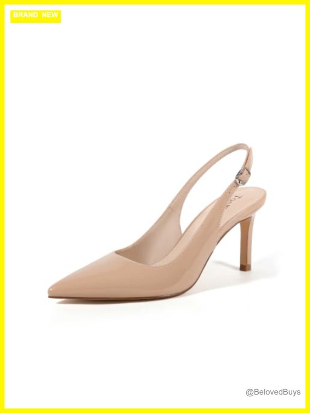 Meolee Women's Slingback Heels Pointed Toe Stiletto Pumps Adjustable Strap